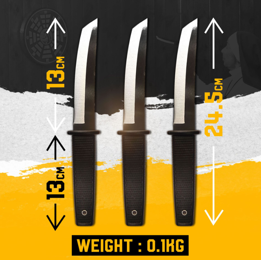 Set de 3 Couteaux de Lancer Tanto – Étui Kydex & Fixation Tek-Lok