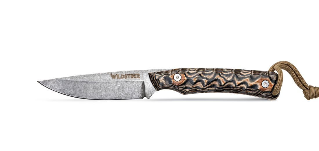 Couteau TROLL TOXIFIÉ – Pakkawood Marron | Lame Stonewash 14C28N – Étui Kydex