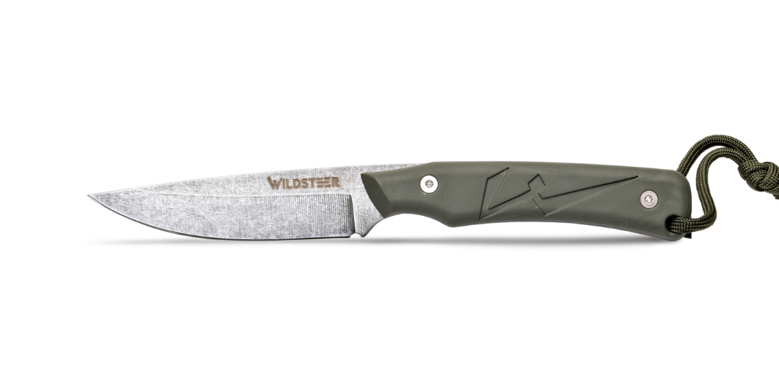 Wildsteer Couteau TROLL – Lame Stonewash Kaki 14C28N – Compact, Léger et Polyvalent