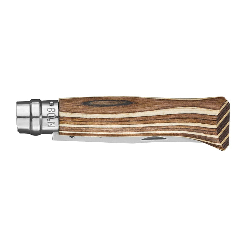 Manche en bouleau finlandais lamellé brun de l’Opinel N°08