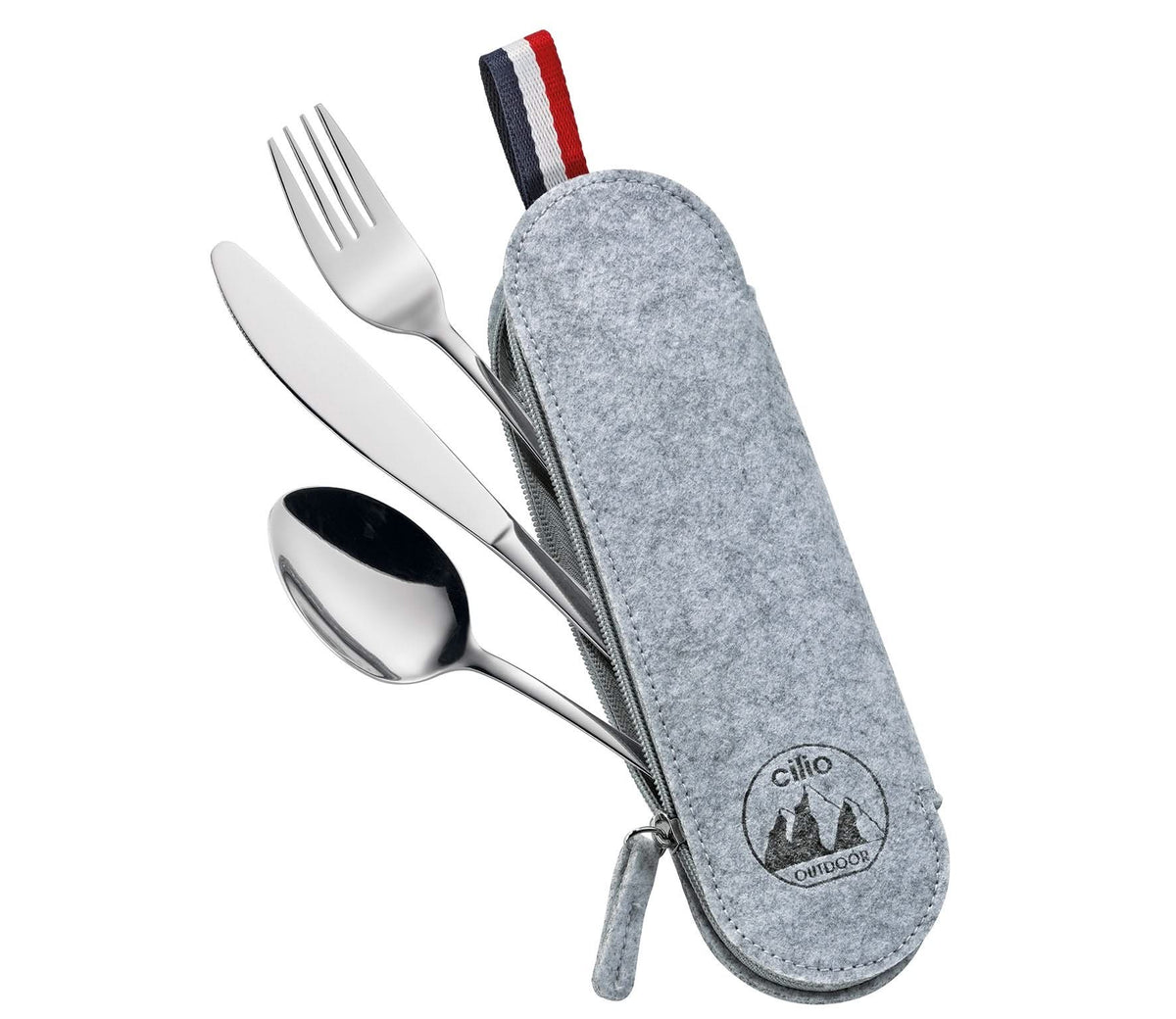 Cilio VIAGGIO 545852 – set de couverts avec étui en feutre