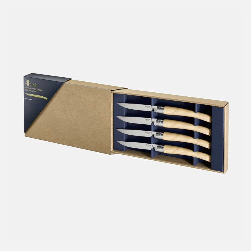 Opinel Coffret Table Chic en frêne – 4 couteaux de table – Coutellerie Marcin