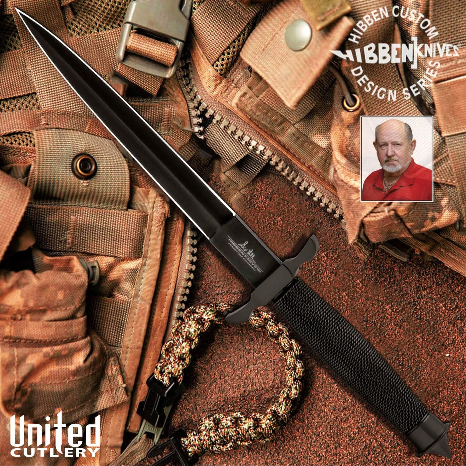 United Cutlery GH0441B Dague Hibben Black Shadow - Coutellerie Marcin