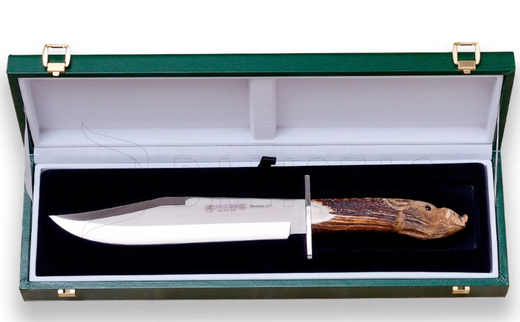 Joker CTJ101 Couteau de chasse et collection Bowie manche en bois de cerf sculpté