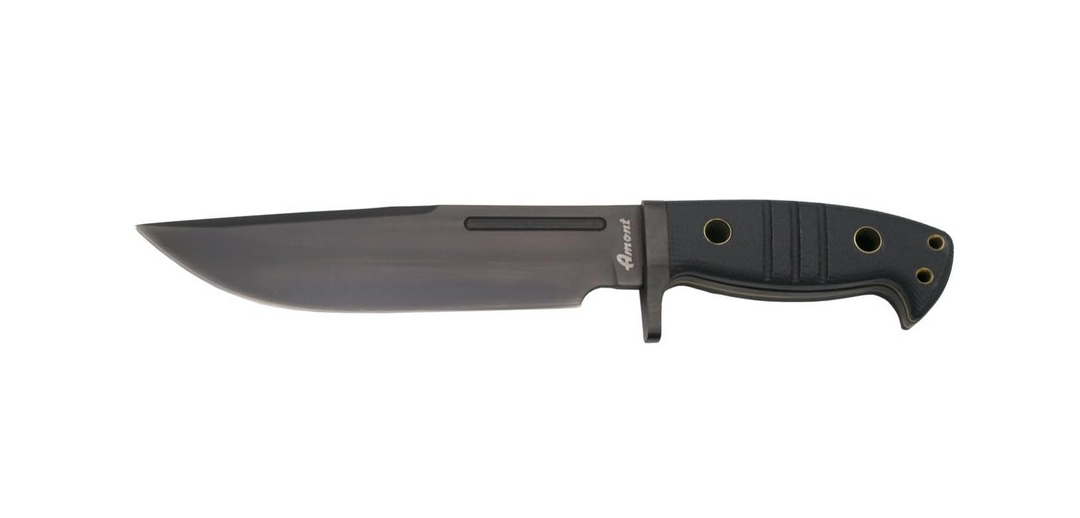 Amont 14771 Couteau avec lame en acier 420 de 22 cm noir manche G10 noir