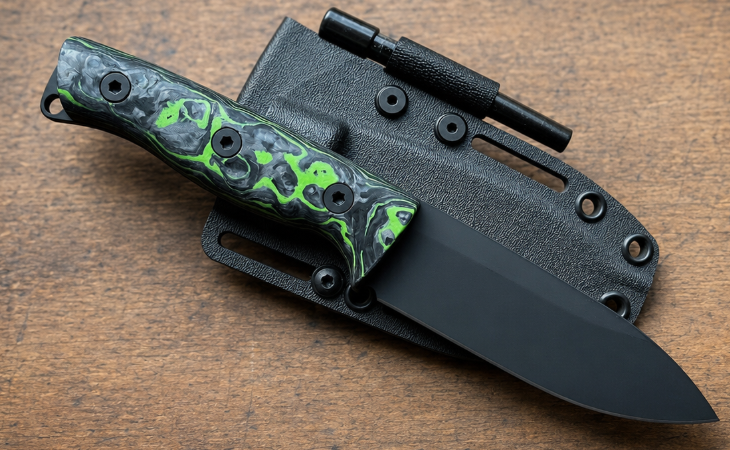 White River Ursus Cub Limited Carbon Magnacut – Couteau Outdoor Compact Premium avec Étui Kydex & Firesteel