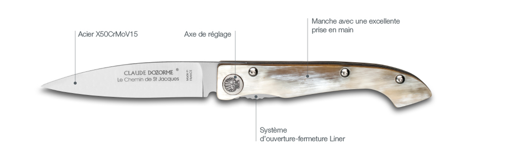 Claude Dozorme Chemin de Compostelle . Manche en Corne - Coutellerie Marcin