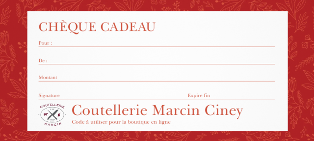 Chèque Cadeau 50 euros - Coutellerie Marcin