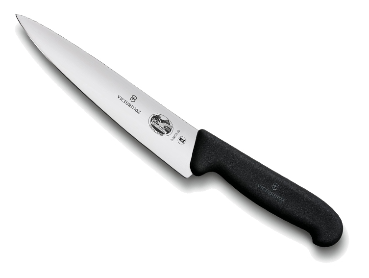 Victorinox Couteau à émincer 22 cm - Manche Fibrox noir 5.2003.22 - Coutellerie Marcin