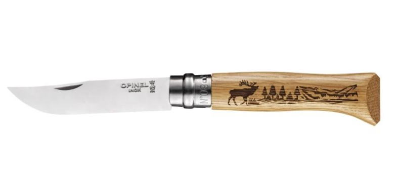 Opinel Couteau de poche pliant série "Animalia" N°08 Cerf - Lame Acier Inoxydable