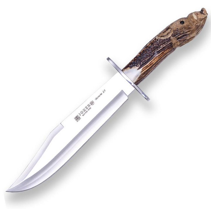 Joker CTJ101 Couteau de chasse et collection Bowie manche en bois de cerf sculpté