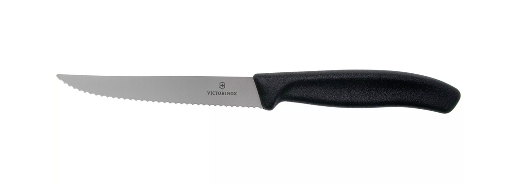 Victorinox 6.7233.20 Couteau à steack manche noir, bord pointu, vendu à la pièce