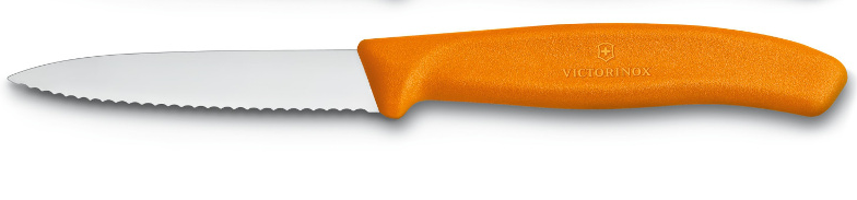 Victorinox 6.7636.L119 Couteau d'office Swiss Classic, orange lame dentelée