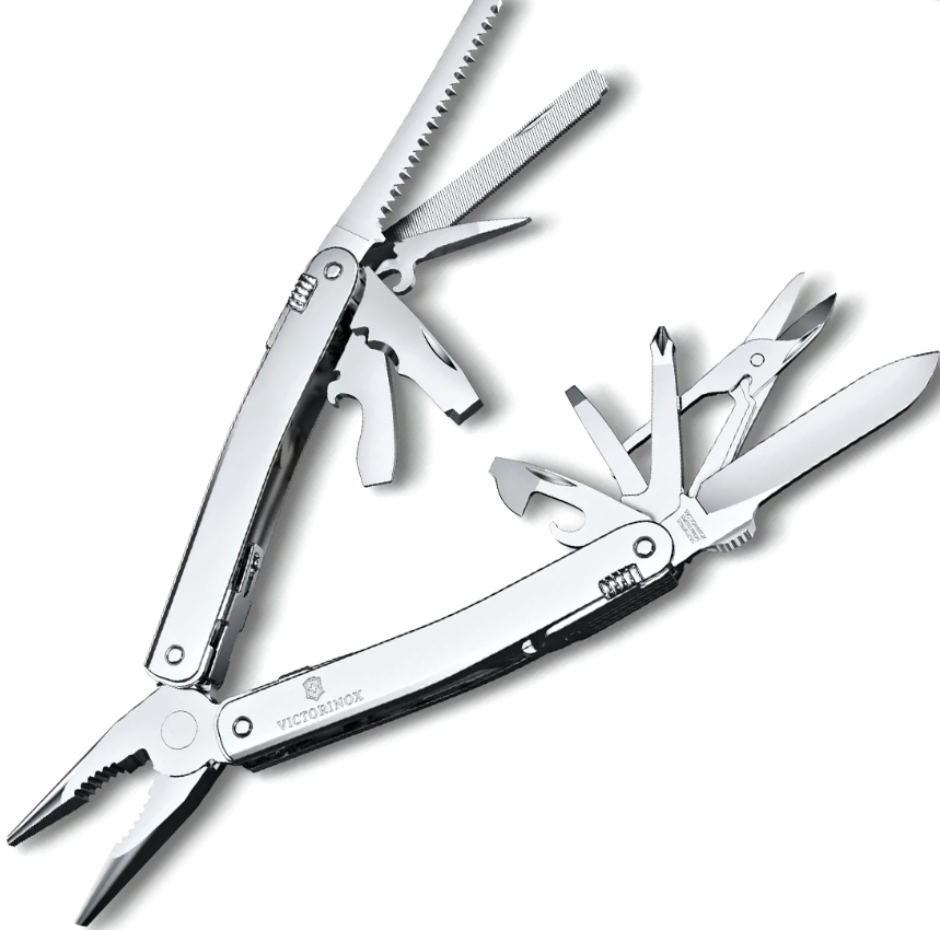 Victorinox 3.0224.MN Swiss Tool Spirit MX, argent, étui ceinture nylon