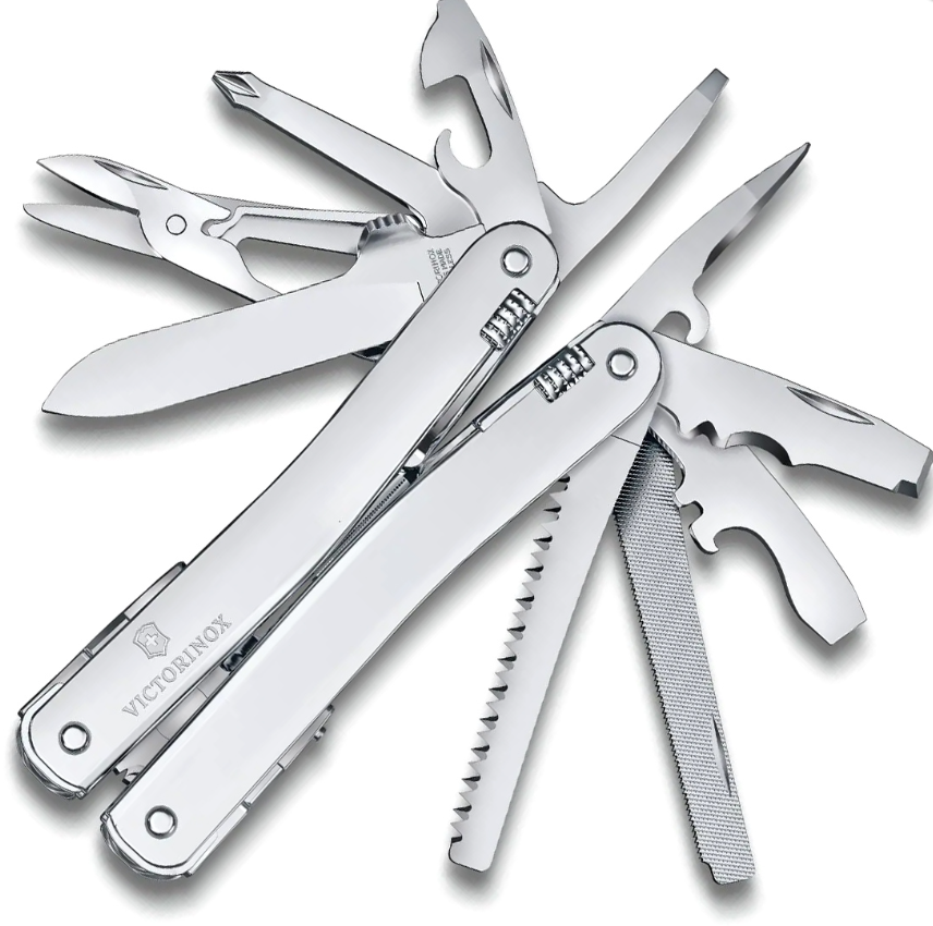 Victorinox 3.0224.MN  Swiss Tool Spirit MX, Argent, Dans Un Étui-Ceinture En Nylon