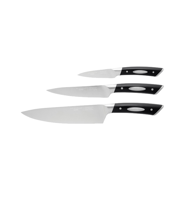SCANPAN Classic 92001800 – set de 3 couteaux Chef, Universel et Office