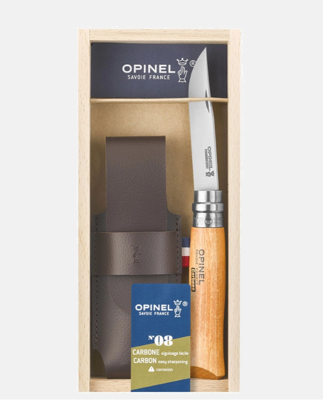 Opinel N°08 Carbone Plumier + Etui