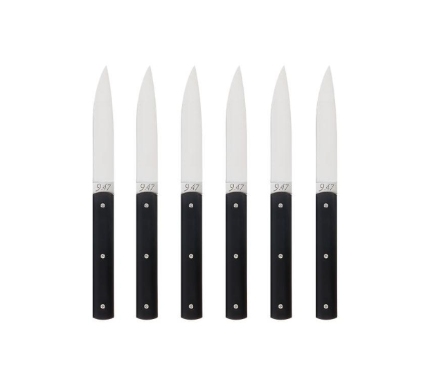 Coffret 6 couteaux de table Le 9.47 noir Atelier Perceval Thiers coutelleriemarcin.com