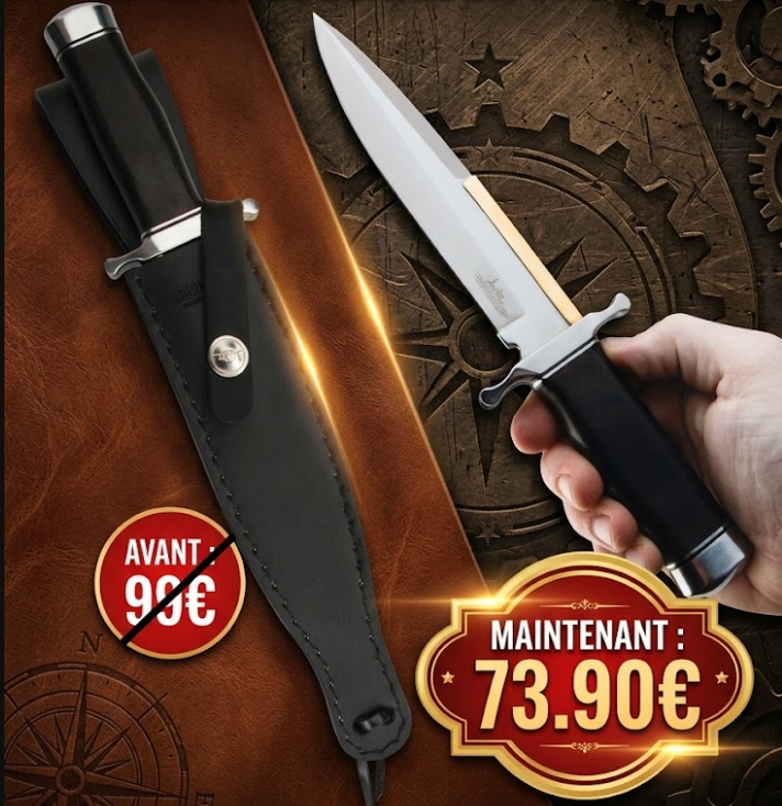 Couteau de botte Gil Hibben Old West GH5047 United Cutlery avec lame inox et etui en cuir