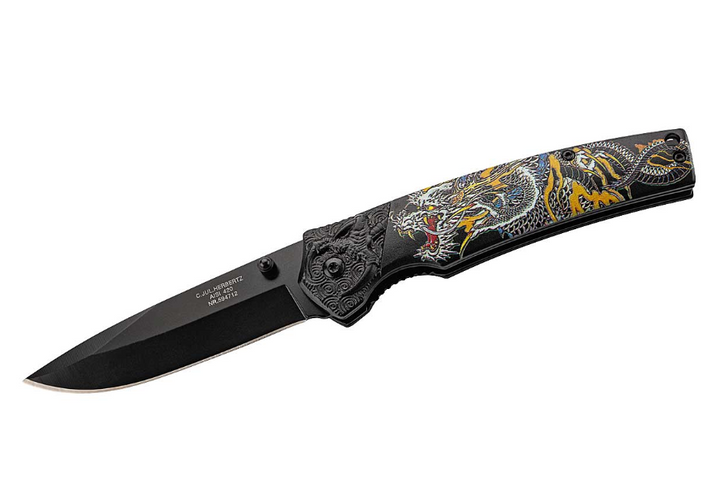 Herbertz 594712 Couteau pliant - manche motif dragon