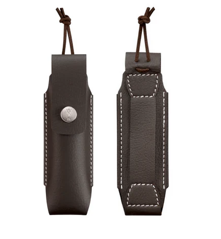 Opinel Couteau de poche N°08 acier inoxydable + étui bois hêtre vernis rouge Coutellerie Marcin Et fils 
