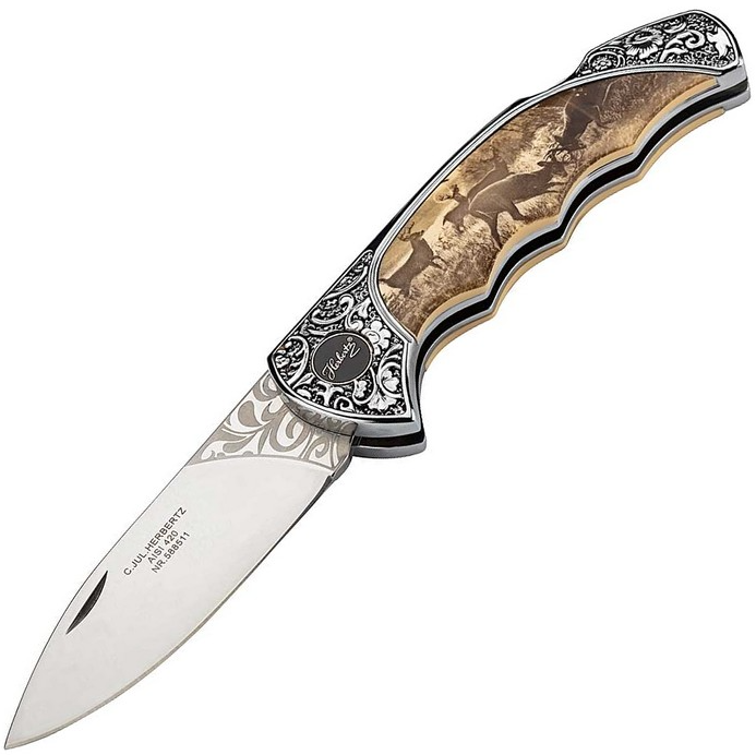 Herbertz 588511 Couteau pliant - manche avec dessin de cerf Coutellerie Marcin Et fils SRL 