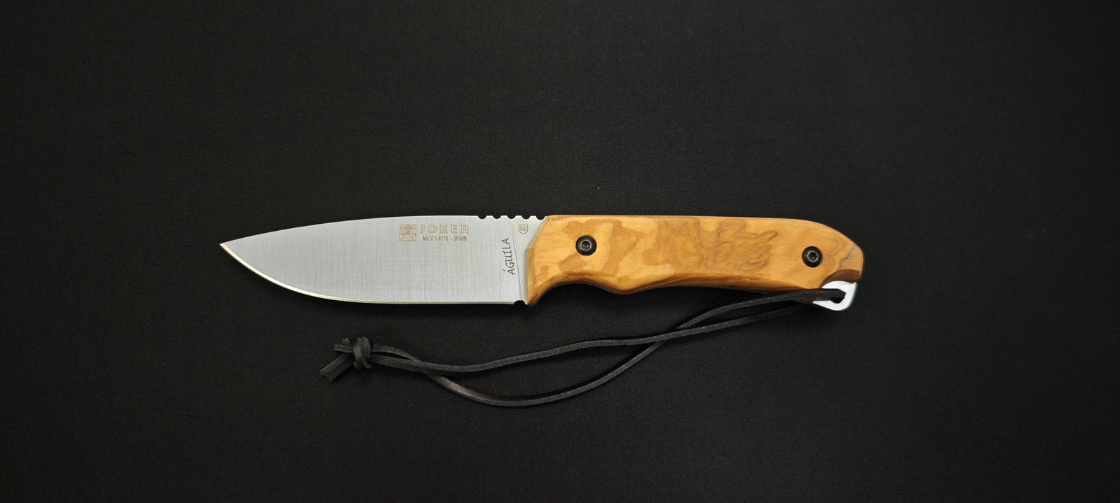 Joker CO-104 Aguila Wood 10,5cm - Griffe sur l'étui en cuir  Coutellerie Marcin & Fils SRL 