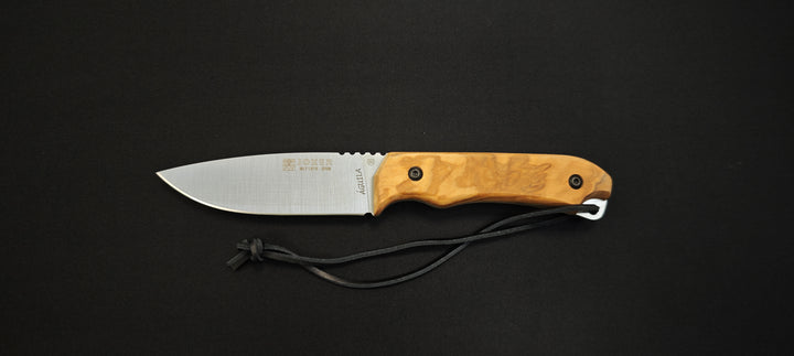 Joker CO-104 Aguila Wood 10,5cm - Griffe sur l'étui en cuir  Coutellerie Marcin & Fils SRL 