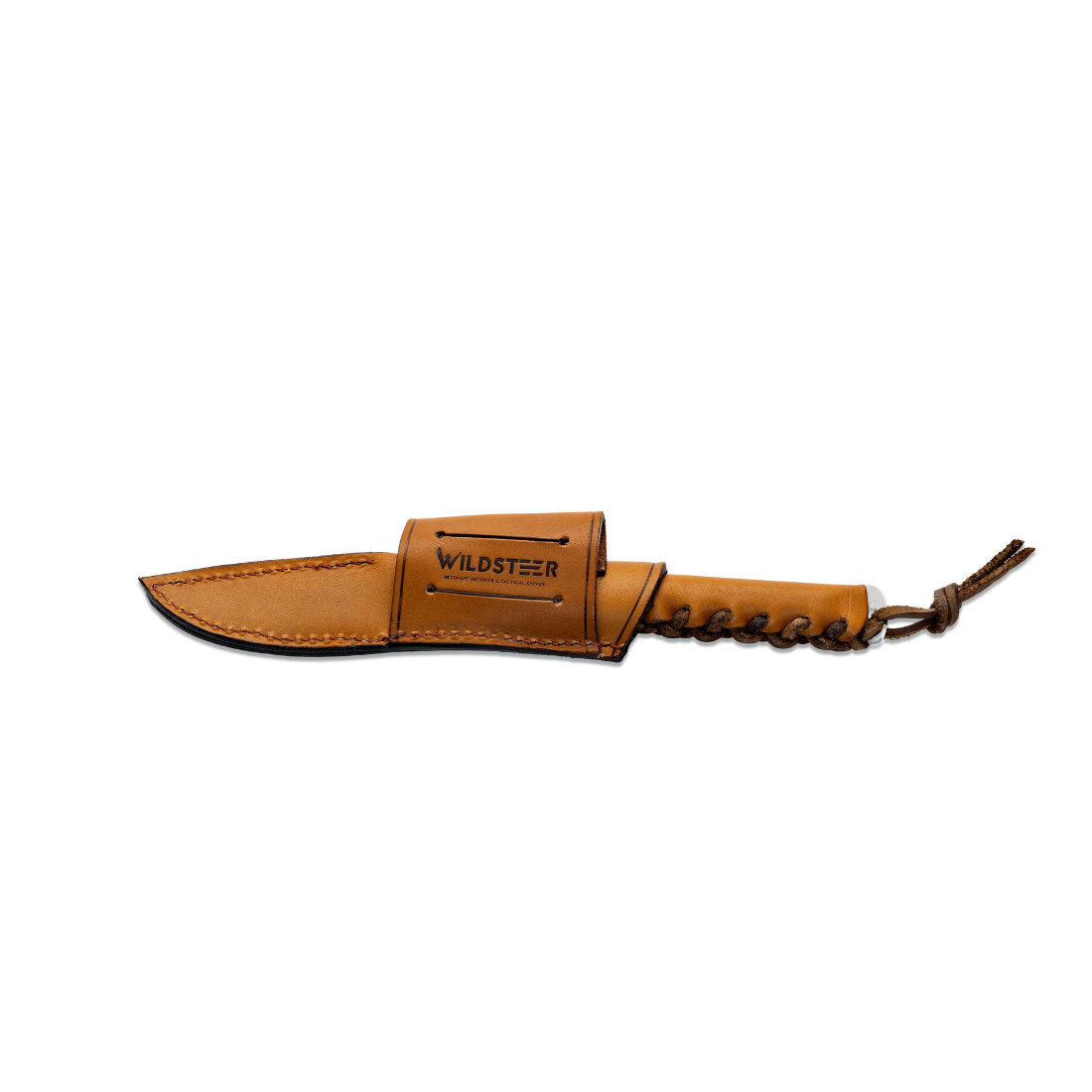 Wildsteer BABY WILD – Couteau Outdoor Premium en Cuir Gold | Lame Sandvik 14C28N