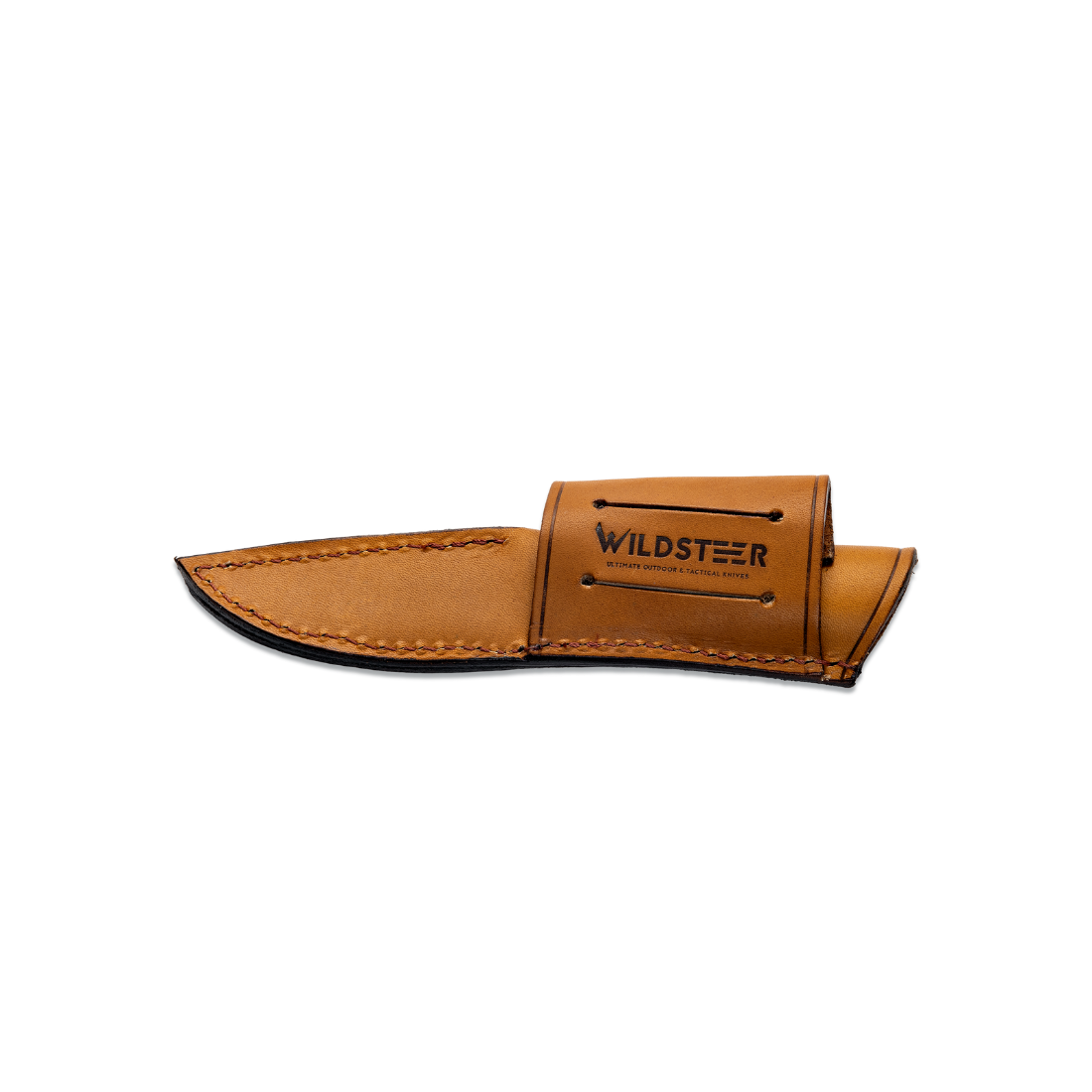 Wildsteer BABY WILD – Couteau Outdoor Premium en Cuir Gold | Lame Sandvik 14C28N