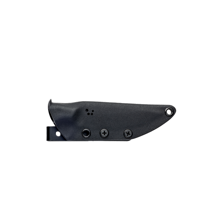 Wildsteer TROLL – Couteau compact lame 14C28N avec manche tactiprène noir et étui Kydex