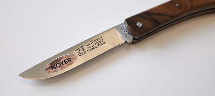 Le Mineur par Le Fidèle en bois de noyer Couteau de poche pliant - Coutellerie Marcin
