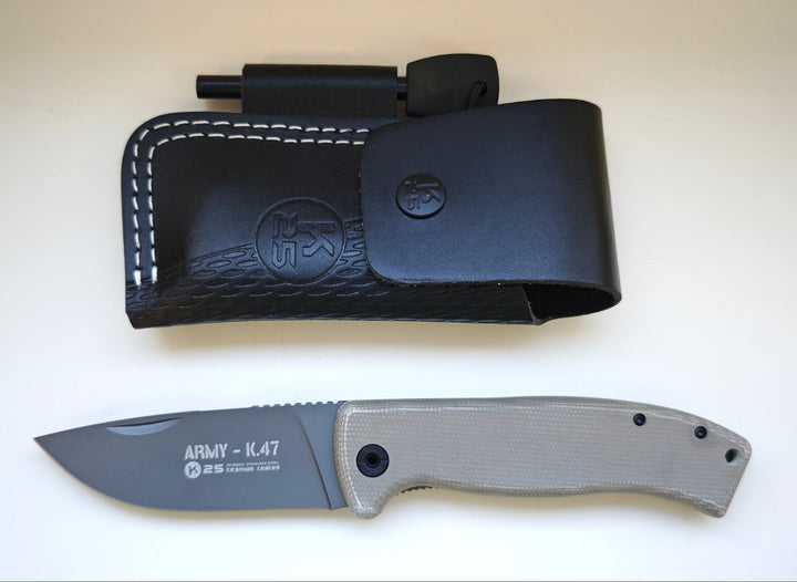 K25 25013 Couteau pliant Army K.47 Titanium