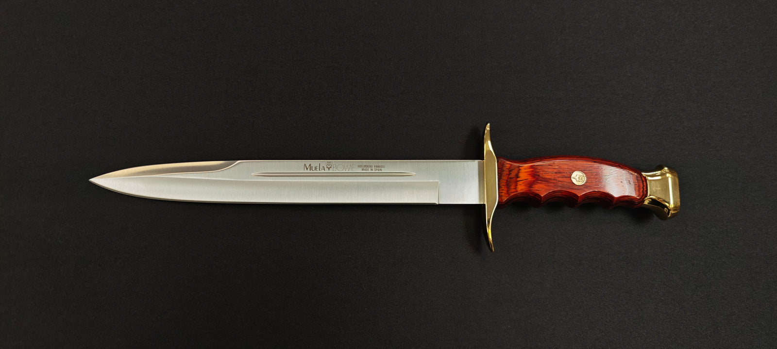 Muela BW26 – Poignard Bowie 26 cm – Acier Molybdène Vanadium, Manche Stamina Rouge