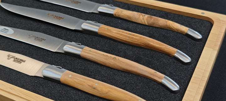 Laguiole en Aubrac 42C12OLIHL Coffret 6 couteaux à steak en bois d'olivier