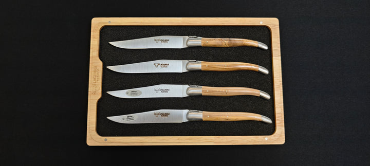 Laguiole en Aubrac 42C12OLIHL Coffret 6 couteaux à steak en bois d'olivier