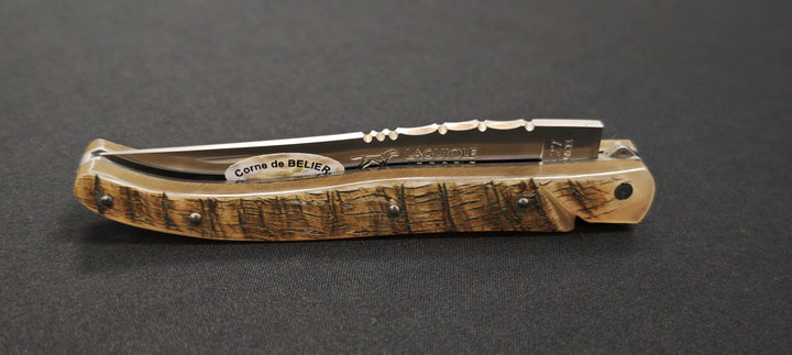 Laguiole Le Fidèle – Couteau de poche en corne de bélier véritable – Réf. 12PLBE