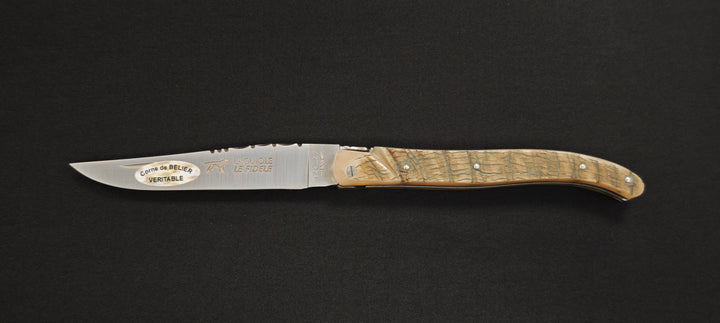 Laguiole Le Fidèle – Couteau de poche en corne de bélier véritable – Réf. 12PLBE