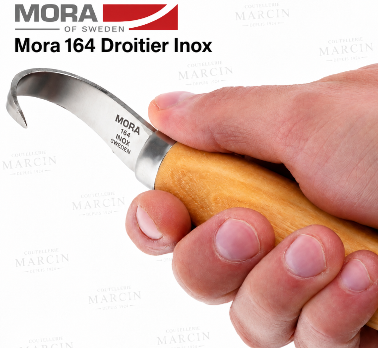 Morakniv Hook Knife 164 droitier, couteau croche à manche en bouleau