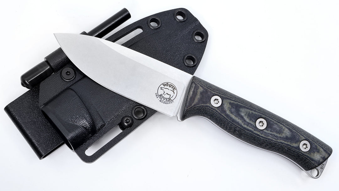 White River WRUR35-LBO Couteau fixe Ursus Cub Black Olive Micarta Magnacut