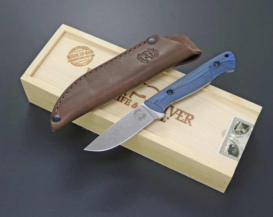 Couteau fixe White River Jason Fry Utility Hunter manche G10 bleu et noir