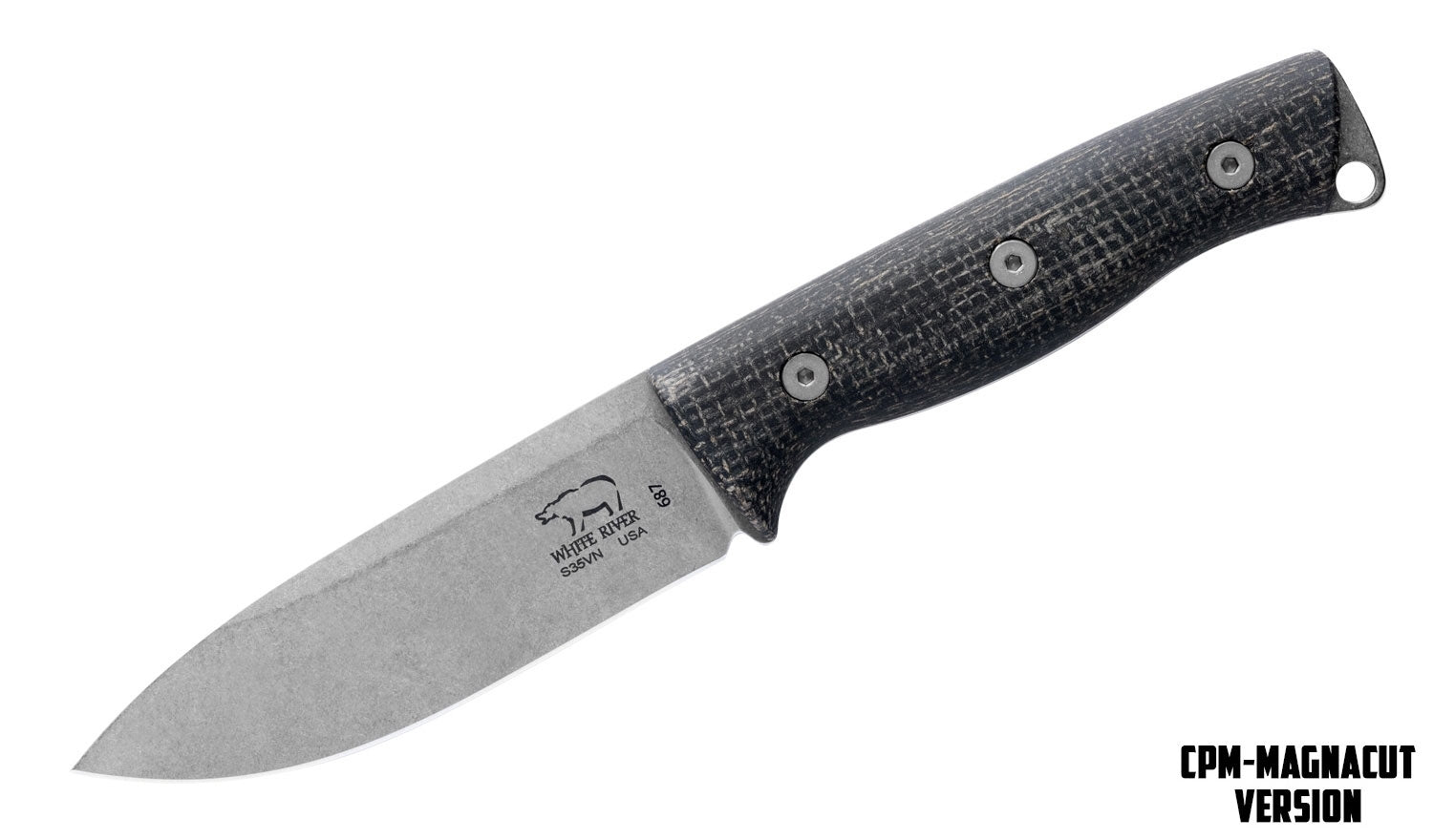 White River Ursus 45 – Couteau Bushcraft en Magnacut, Micarta Noir