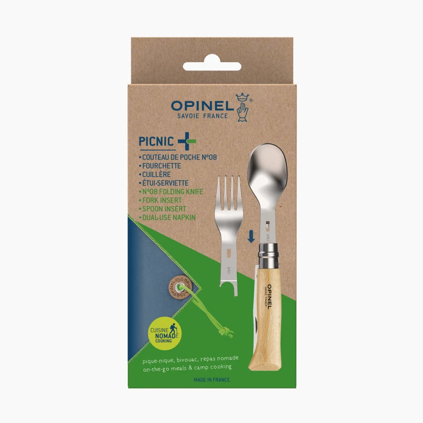 Opinel picnic + Set complet Couteau - cuillère - fourchette