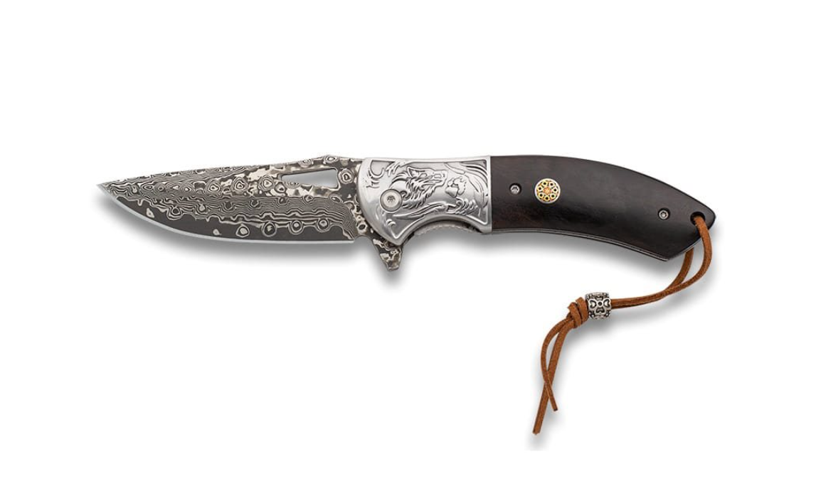 Albainox Damas 18925 – Couteau pliant en acier damassé, liner lock