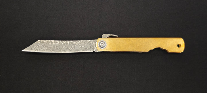 Albainox 25346 Couteau pliant – Manche laiton et lame inox 7,7 cm