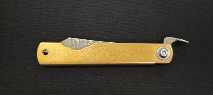 Albainox 25346 Couteau pliant – Manche laiton et lame inox 7,7 cm