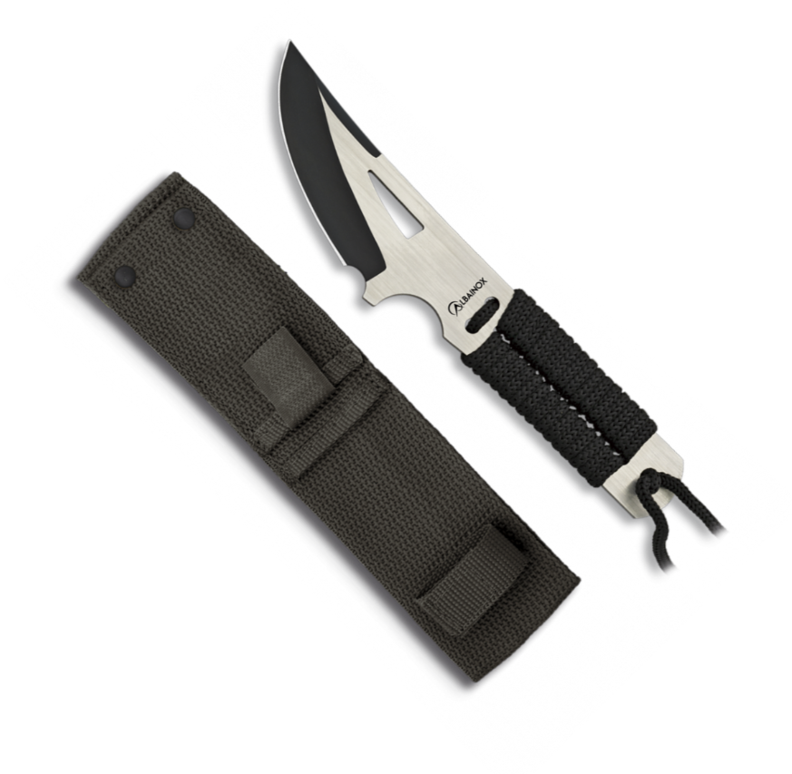 Couteau fixe Albainox noir satin 19 cm