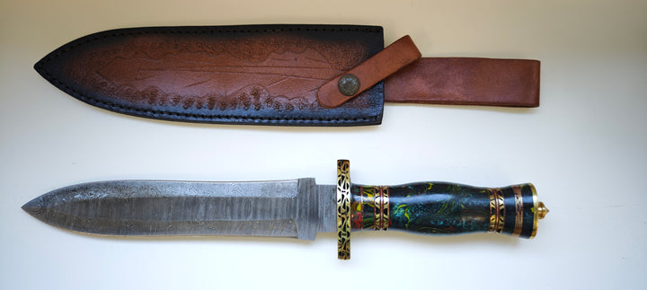 Albainox 32562 Dague 22,8 cm avec lame damassée