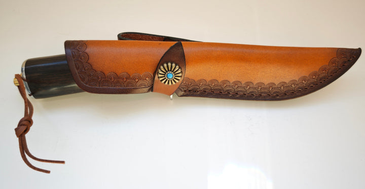 Albainox 32789 Couteau à lame fixe avec garde, lame damas de 24,5cm