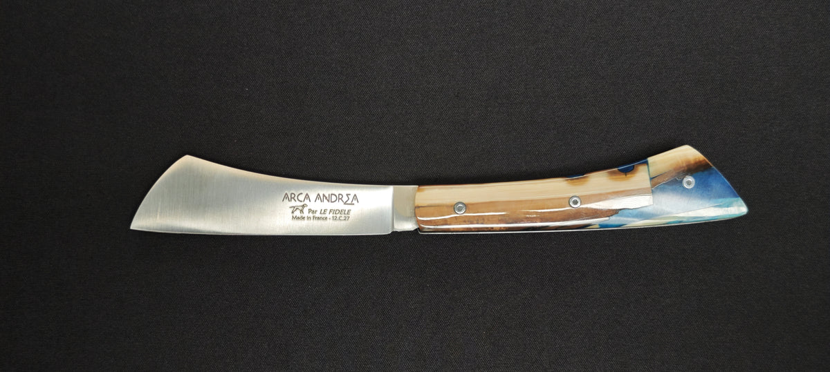 Couteau pliant Arca Andrea AAIVMRE avec manche en ivoire de mammouth et résine